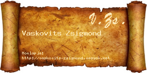 Vaskovits Zsigmond névjegykártya